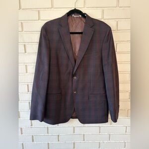 DKNY Dark Maroon, Black & Navy Suit Blazer | 42R
